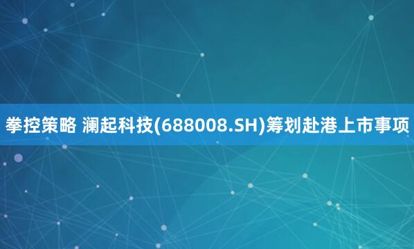 拳控策略 澜起科技(688008.SH)筹划赴港上市事项