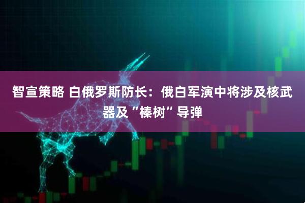 智宣策略 白俄罗斯防长：俄白军演中将涉及核武器及“榛树”导弹